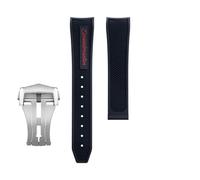 yaponuk Correa de caucho fluorado para Omega Seamaster 600 Dark Side of the Moon Speedmaster 57 Aqua Terra 150 Moonwatch Racing Chronograph Watchband(Reds1,21-18mm)