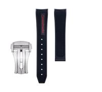 yaponuk Correa de caucho fluorado para Omega Seamaster 600 Dark Side of the Moon Speedmaster 57 Aqua Terra 150 Moonwatch Racing Chronograph Watchband(Reds2,20-18mm)