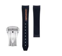 yaponuk Correa de caucho fluorado para Omega Seamaster 600 Dark Side of the Moon Speedmaster 57 Aqua Terra 150 Moonwatch Racing Chronograph Watchband(Oranges2,21-18mm)