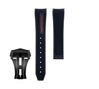 yaponuk Correa de caucho fluorado para Omega Seamaster 600 Dark Side of the Moon Speedmaster 57 Aqua Terra 150 Moonwatch Racing Chronograph Watchband(Redb1,21-18mm)