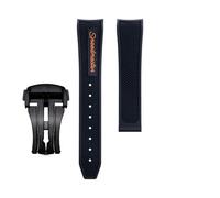 yaponuk Correa de caucho fluorado para Omega Seamaster 600 Dark Side of the Moon Speedmaster 57 Aqua Terra 150 Moonwatch Racing Chronograph Watchband(Orangeb2,19-18mm)