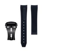 yaponuk Correa de caucho fluorado para Omega Seamaster 600 Dark Side of the Moon Speedmaster 57 Aqua Terra 150 Moonwatch Racing Chronograph Watchband(Blackb2,21-18mm)