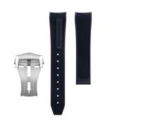 yaponuk Correa de caucho fluorado para Omega Seamaster 600 Dark Side of the Moon Speedmaster 57 Aqua Terra 150 Moonwatch Racing Chronograph Watchband(Blacks1,21-18mm)