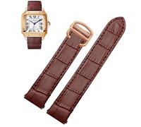 yaponuk Correa De Cuero De Liberación Rápida Para Santos Classic Style WSSA0009 WSSA0010 WSSA0018 Nueva Cadena De Reloj SANTOS(Brown-rose gold,19mm)