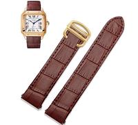yaponuk Correa De Cuero De Liberación Rápida Para Santos Classic Style WSSA0009 WSSA0010 WSSA0018 Nueva Cadena De Reloj SANTOS(Brown-gold,19mm)