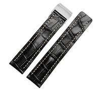 yaponuk Correa de cuero genuino para Breitling Premier B01 Colt Chronograph Avenger AVIATOR(Black-01,22mm)