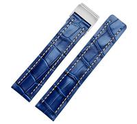 yaponuk Correa de cuero genuino para Breitling Premier B01 Colt Chronograph Avenger AVIATOR(Blue,22mm)