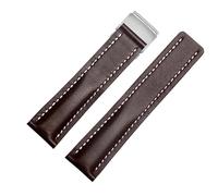 yaponuk Correa de cuero genuino para Breitling Premier B01 Colt Chronograph Avenger AVIATOR(Coffee,22mm)