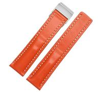 yaponuk Correa de cuero genuino para Breitling Premier B01 Colt Chronograph Avenger AVIATOR(Orange,24mm)