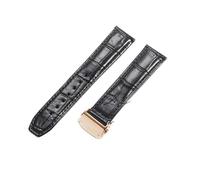 yaponuk Correa de cuero genuino transpirable para reloj Maurice Lacroix Pontos PT615LC6017.(Black-Rose,22mm)