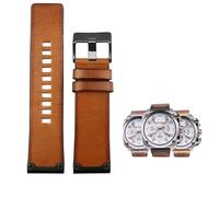 yaponuk Correa de cuero para reloj Diesel DZ4318 DZ4283 DZ4281 DZ4323 DZ7343. Pulsera de piel de vaca para hombre.(B brown black pin,24mm)