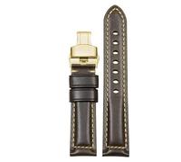 yaponuk Correa de cuero para reloj Hamilton Jazzmaster Khaki Aviation, correa de piel de vaca con hebilla de mariposa, cadena de reloj para hombre(Greeng,20mm)