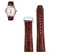 yaponuk Correa de cuero para reloj Maurice Lacroix MP6528 Pontos PT6158, correa de piel de vacuno con hebilla plegable(Brown-silver,20mm)