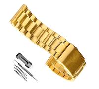 yaponuk Correa de reloj de acero inoxidable para hombre, pulsera para diésel DZ7333 DZ4344, correa de reloj de Metal sólido(Golden,28mm)