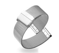 yaponuk Correa de reloj de acero inoxidable Pulsera de extremo recto Hebilla de malla Banda de bucle milanés(Sliver,12mm)