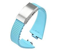 yaponuk Correa de reloj de caucho fluorado para Tissot PRX Series Super Player 35 mm 40 mm FKM para mujeres y hombres con hebilla plegable(Light blue,11mm)