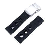 yaponuk Correa de reloj de caucho para Breitling Avenger Challenger Superocean Heritage.(Black matte silver,24mm)