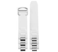 yaponuk Correa De Reloj De Caucho Resistente Al Agua Con Extremos Convexos Para La Serie 21st Century(Whites)