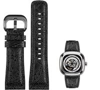 yaponuk Correa de reloj de cuero de vaca auténtico para Seven Friday Q2/03/M2/M021/T2, correa de reloj diésel de estilo Vintage para accesorios de pulsera para hombre(Color 8 black)