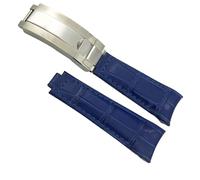 yaponuk Correa De Reloj De Cuero Genuino Con Extremo Curvo De 20mm Para Rolex GMT Submariner Hulk Oyster Correa De Reloj Con Hebilla De Bloqueo Deslizante(Baby Blue)
