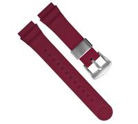 yaponuk Correa de reloj de goma de silicona para hombre, correa de muñeca enlatada para Seiko 5 No. SNE537 SRPA83J1, deportes solares, buceo(Red silver buckle)