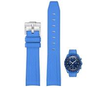 yaponuk Correa de reloj de goma trenzada con forma de arco para la serie Omega Planet.(Dark blue)