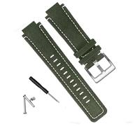yaponuk Correa de reloj de lona para hombre adecuada para Timex Tide Compass T2N720 T2N721 T2N739 accesorios de repuesto de correa de reloj de nailon(Green White Silver)