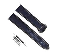 yaponuk Correa de reloj de lona tejida para Omega Seamaster 300 AT150 tela cuero Nylon AQUA TERRA 150 correa 19mm 20mm 21mm(Bluey black,19mm)
