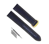 yaponuk Correa de reloj de lona tejida para Omega Seamaster 300 AT150 tela cuero Nylon AQUA TERRA 150 correa 19mm 20mm 21mm(Bluey gold,19mm)