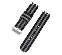 yaponuk Correa de reloj de nailon, correa de lona para reloj SWATCH Sport, pulsera suave y cómoda(Black Grey,19mm)