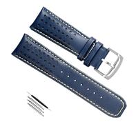 yaponuk Correa de reloj de piel de vaca auténtica para Citizen Angel Generation AT8020-54L/JY8078 Air Eagle de segunda generación(Blue Yellow-silver,23mm)
