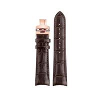 yaponuk Correa de reloj de piel de vacuno con interfaz curva para Mido Belluna M024407A M024630a M024(Brown-Rose gold,20mm)