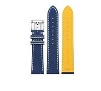 yaponuk Correa de reloj de piel de vacuno de nailon para Breitling Avenger Super Ocean Aerospace Chronograph Yellow Wolf Blackbird Reconnaissance Aircraft(Blue)