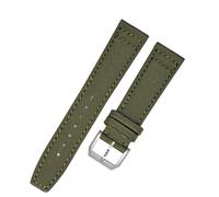 yaponuk Correa de reloj de tela de lona de nailon para IWC Pilot Spitfire Timezone TopGun correa de reloj de pulsera correas 20mm 21mm 22mm(Pin green silver,21mm)