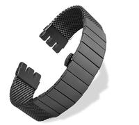 yaponuk Correa de reloj para Swatch YCS443G, de malla metálica, para hombre, con hebilla plegable de acero inoxidable.(Black,20mm)