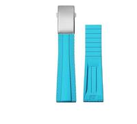 yaponuk Correa plegable de caucho fluorado para cronógrafo Breitling Avenger Super Ocean(Light blue silver)