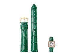 yaponuk Correas De Reloj De Cuero Con Hebillas De Pasador Compatibles Con Tank Dumont Santos Para Hombre Y Mujer.(Greeng,17mm)