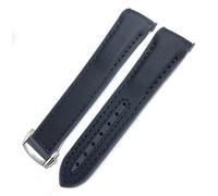 yaponuk New Nylon Rubber Watchband Fit For Omega Seamaster 300 AT150 Speedmaster Silicone Watch Strap(BLACK WHITE,22mm)