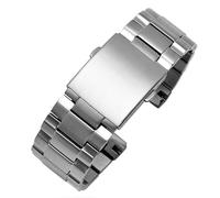 yaponuk Pulsera de acero inoxidable para reloj Diesel DZ4318 DZ4323 DZ4283 DZ4309, correa de metal sólido curvado.(Silver)