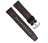 yaponuk Pulsera Reloj Cuero+silicona Para Seiko Skx Sport Brazalete Para Omega Seamaster Plant Ocean Correa Reloj Con Hebilla Acero(Crocodile-brown-01)