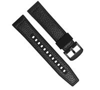 yaponuk Pulsera Reloj Cuero+silicona Para Seiko Skx Sport Brazalete Para Omega Seamaster Plant Ocean Correa Reloj Con Hebilla Acero(Crocodile-black-02)