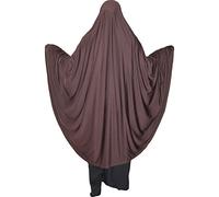 Yaqeen XL Khimar - Juego de oración de una pieza con material elástico de licra, marrón, XL