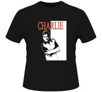 YAQINUO Charlie Harper Sheen Comedy Two & A Half Men T Shirt Black S