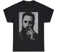 YAQINUO Fidel Castro T-Shirt Cuba Kuba Avana Rip Revolution Tshirt Lovers Black XL