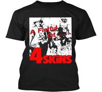 YAQINUO NWT The 4 Skins A Fistful of 4 Skins English Oi! Punk Band T Shirt Black 3XL