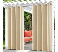 Yaqor X2 Cortinas Exterior Terraza Impermeable Beige 213x132cm. Cortinas Exterior para Pérgolas, Porches Y Terrazas - Diseño Elegante Y Resistente para Proteger Tu Espacio Al Aire Libre (2)