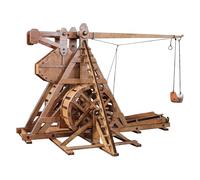 YAQUMW MINI Contrapeso Trebuchet con Rueda Europa Medieval Siege Chariot Armas DIY Rompecabezas de Madera Modelo Kits para Adultos Proyectos STEM Juguetes de Escritorio Regalo para niños/niñas