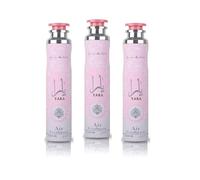 Yara Rosa Fragancia Árabe Ambientador 300 ml, Dulce y Elegante con Notas Florales y de Larga Duración, Fragancia Duradera para Hogar, Oficina, Coche (Yara - Pack 3 unidades) Original