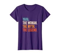 Yara The Woman The Myth The Legend Nombre Yara Camiseta, Mujer, Morado, 3XL