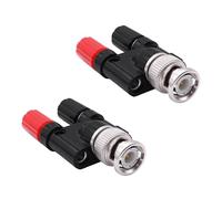 YARCHONN Adaptador BNC Macho a 2 x 4 mm Plátano Doble Hembra Conector de Enchufe de Conexión Coaxial para Osciloscopio de Antenas de Radio de HF - 2 Piezas